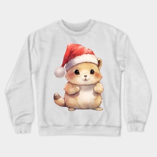 American Pika in Santa Hat Crewneck Sweatshirt